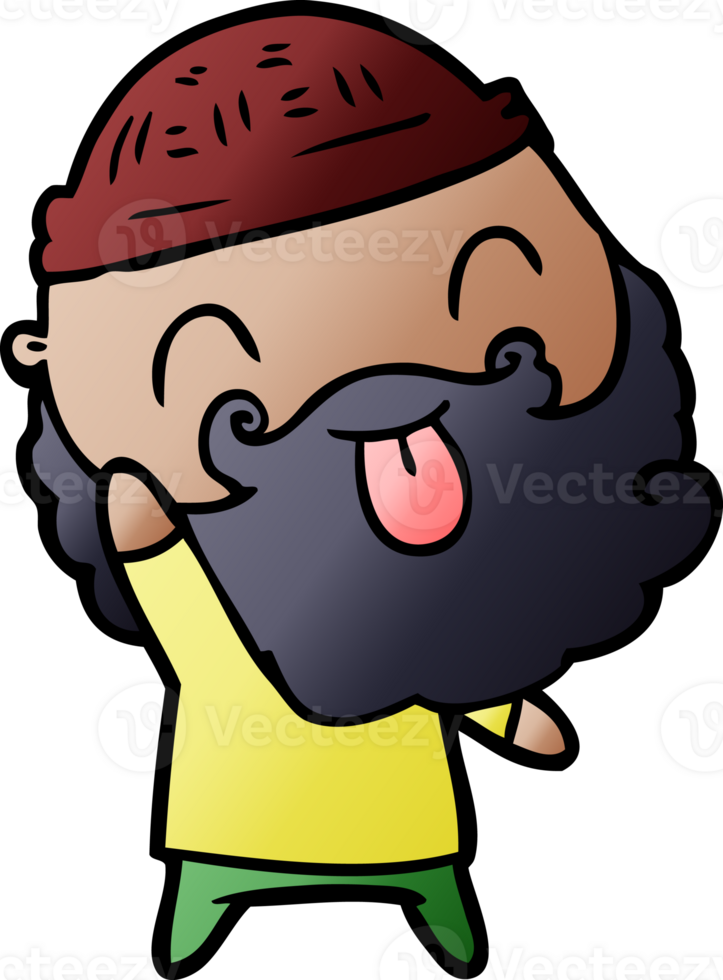 man with beard sticking out tongue png