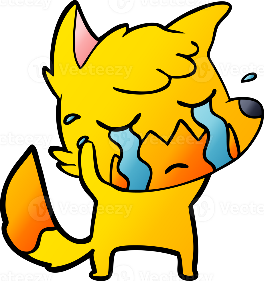 sad little fox cartoon character 39852300 PNG