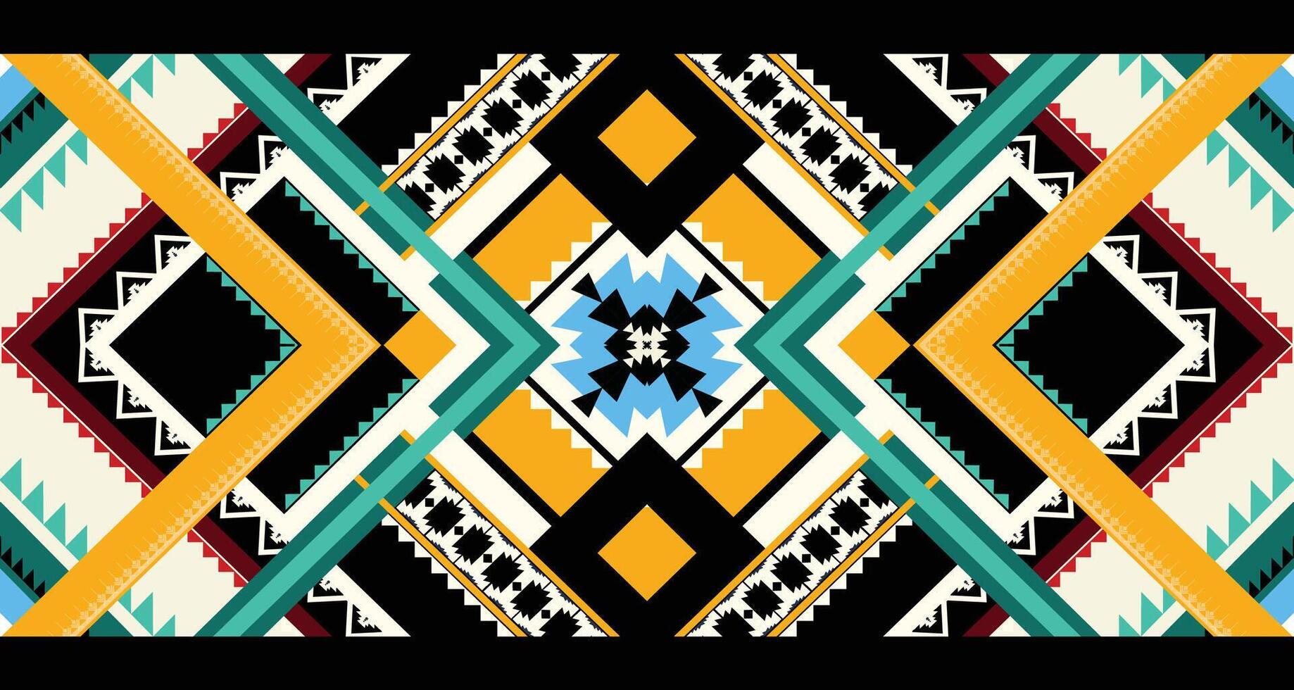 Geometric Ethnic pattern vector. African, American, Mexican, Western Aztec motif striped and bohemian pattern. designed for background,wallpaper,print, carpet,wrapping,tile,batik.vector illustratoin. vector