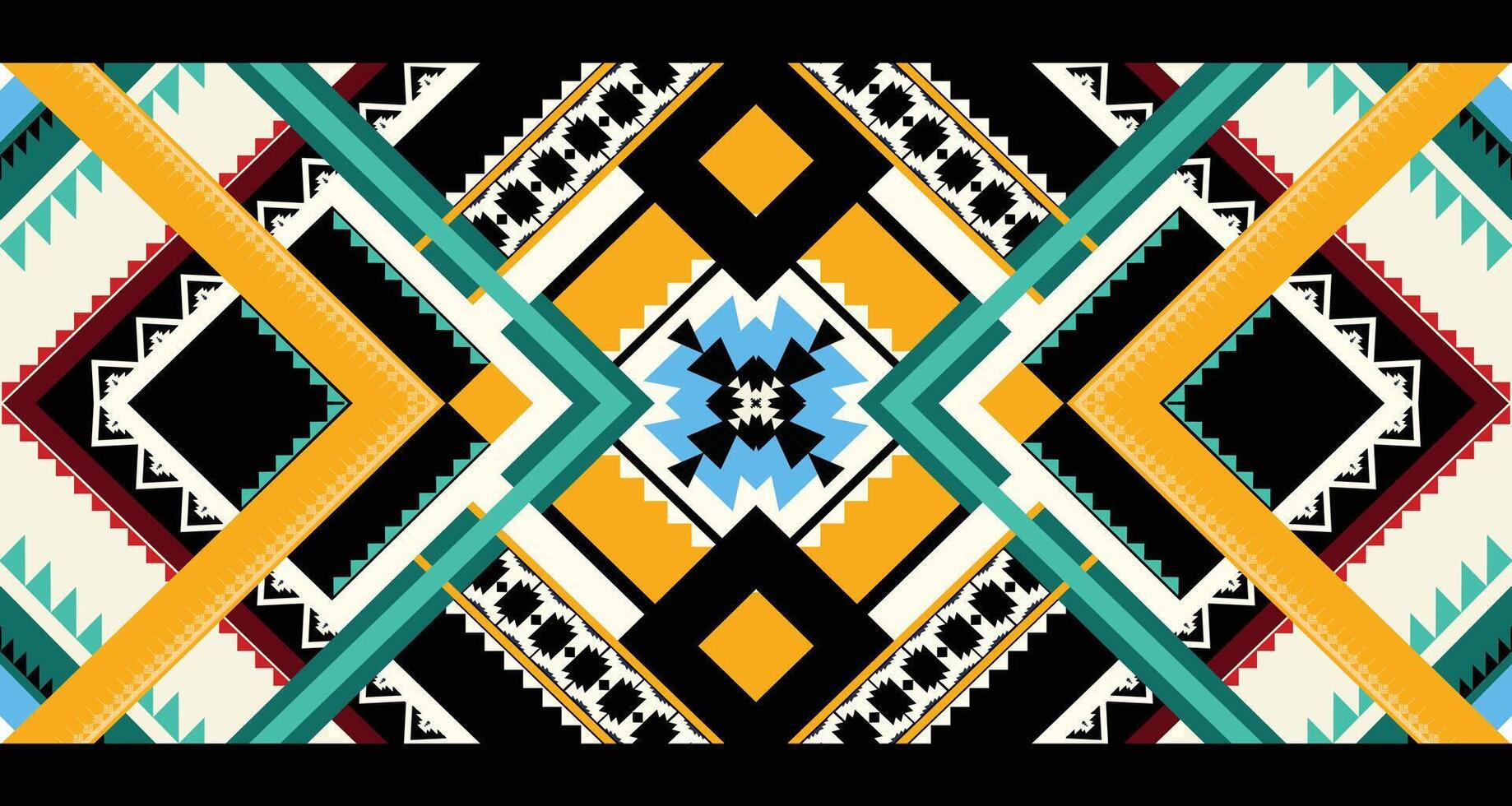 Geometric Ethnic pattern vector. African, American, Mexican, Western Aztec motif striped and bohemian pattern. designed for background,wallpaper,print, carpet,wrapping,tile,batik.vector illustratoin. vector