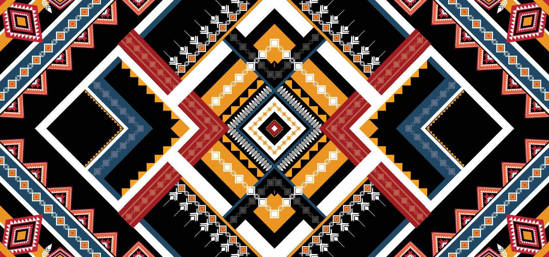 Geometric Ethnic pattern vector. African, American, Mexican, Western Aztec motif striped and bohemian pattern. designed for background,wallpaper,print, carpet,wrapping,tile,batik.vector illustratoin. vector