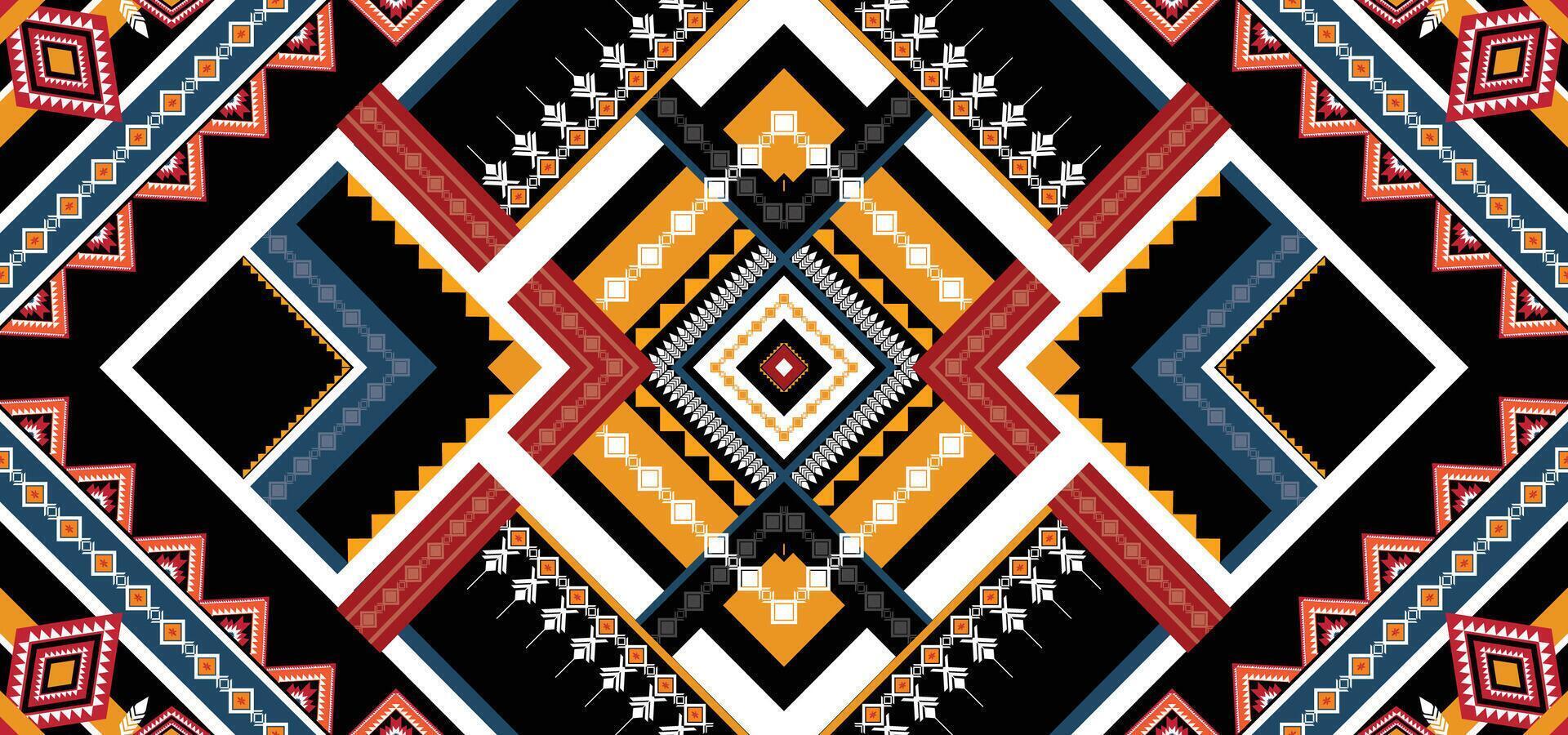 vector de patrón étnico geométrico. motivos africanos, americanos, mexicanos, aztecas occidentales a rayas y patrones bohemios. diseñado para fondo, papel tapiz, impresión, alfombra, envoltura, azulejo, ilustración batik.vector.