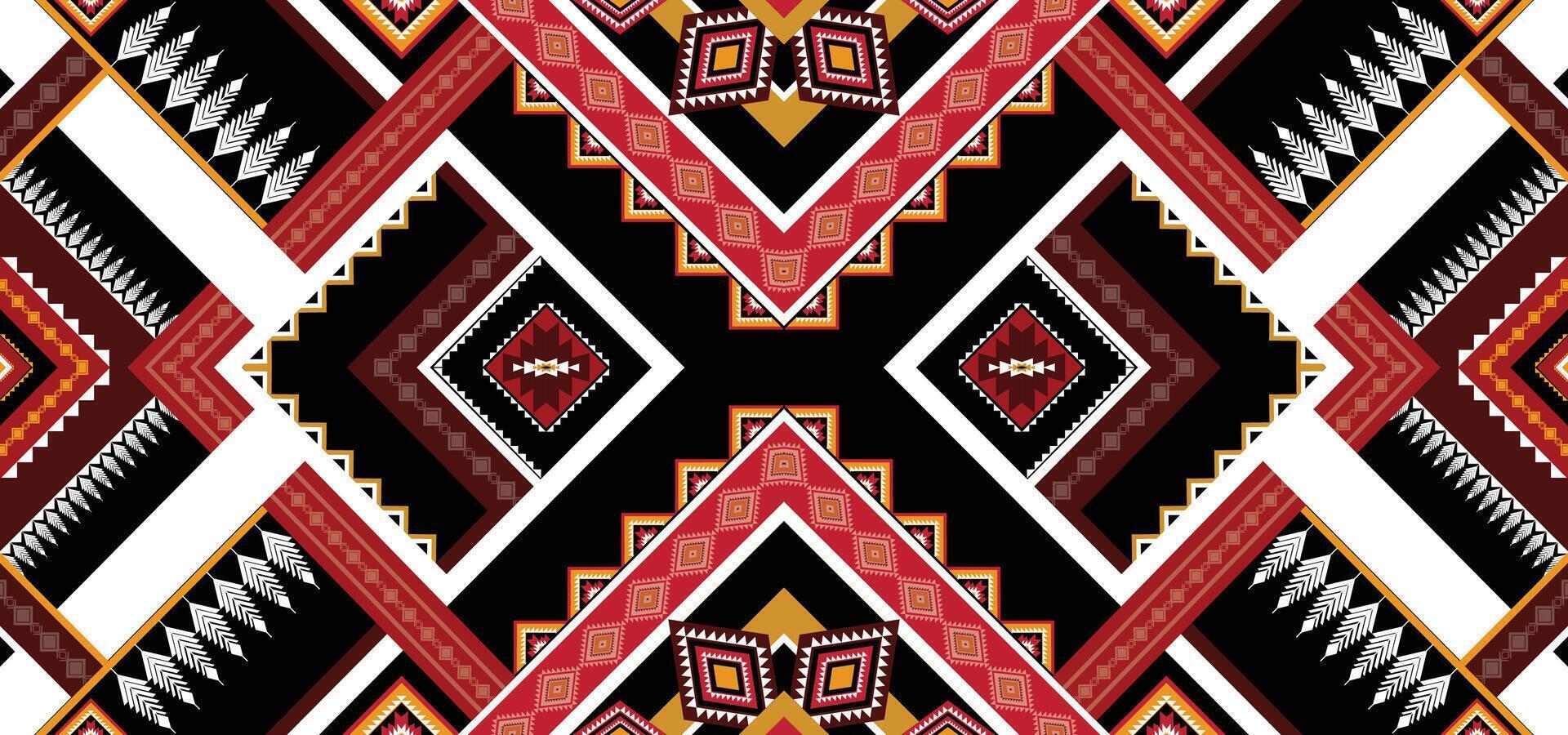 Geometric Ethnic pattern vector. African, American, Mexican, Western Aztec motif striped and bohemian pattern. designed for background,wallpaper,print, carpet,wrapping,tile,batik.vector illustratoin. vector