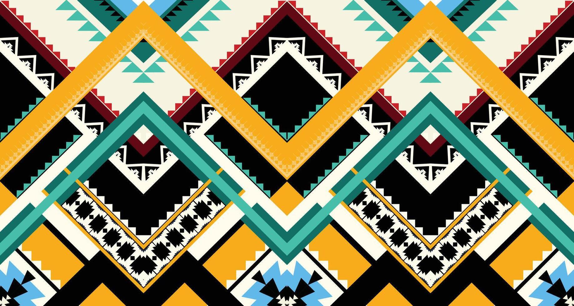 Geometric Ethnic pattern vector. African, American, Mexican, Western Aztec motif striped and bohemian pattern. designed for background,wallpaper,print, carpet,wrapping,tile,batik.vector illustratoin. vector