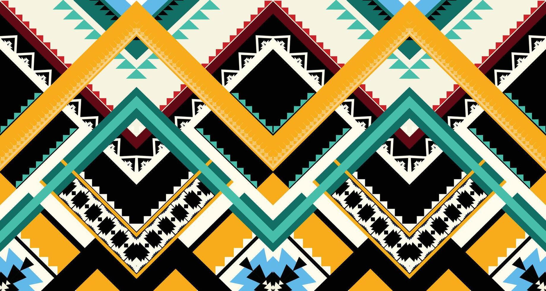 Geometric Ethnic pattern vector. African, American, Mexican, Western Aztec motif striped and bohemian pattern. designed for background,wallpaper,print, carpet,wrapping,tile,batik.vector illustratoin. vector