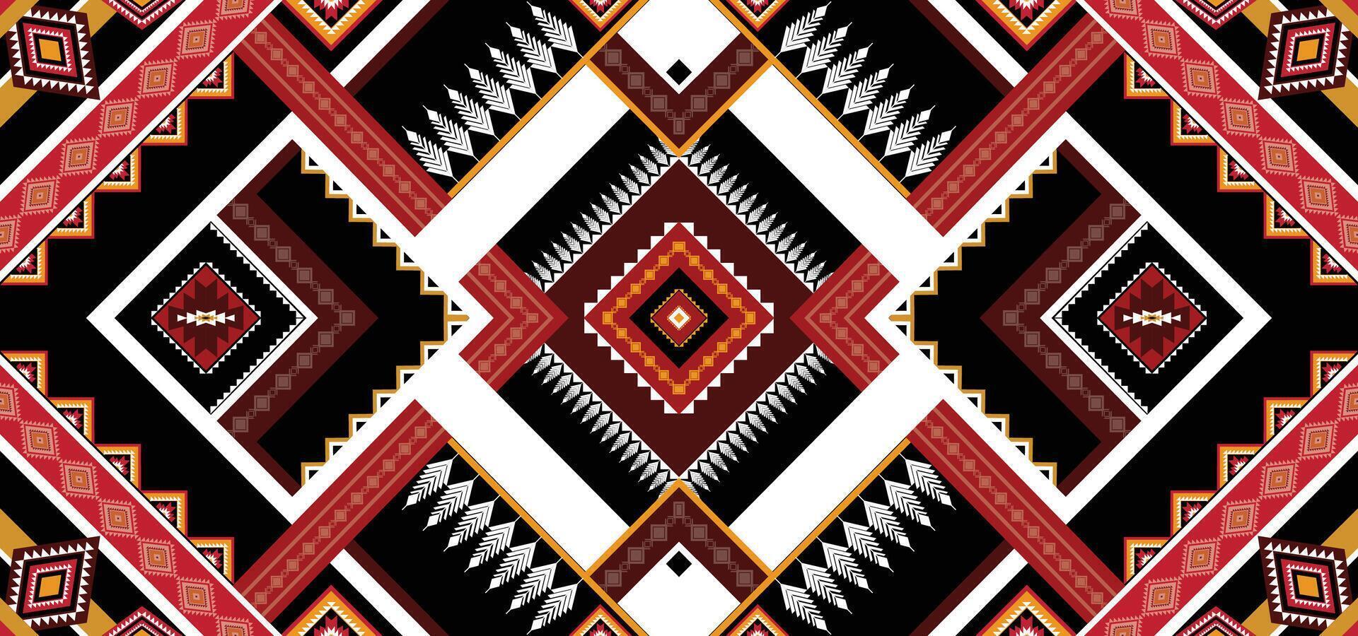 Geometric Ethnic pattern vector. African, American, Mexican, Western Aztec motif striped and bohemian pattern. designed for background,wallpaper,print, carpet,wrapping,tile,batik.vector illustratoin. vector
