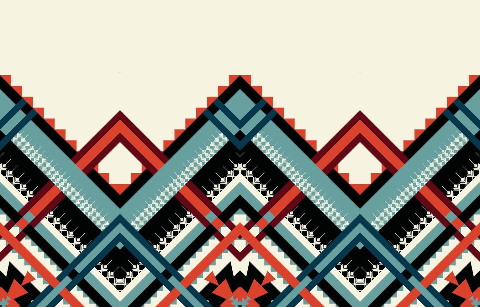 vector de patrón étnico geométrico. motivos africanos, americanos, mexicanos, aztecas occidentales a rayas y patrones bohemios. diseñado para fondo, papel tapiz, impresión, alfombra, envoltura, azulejo, ilustración batik.vector.