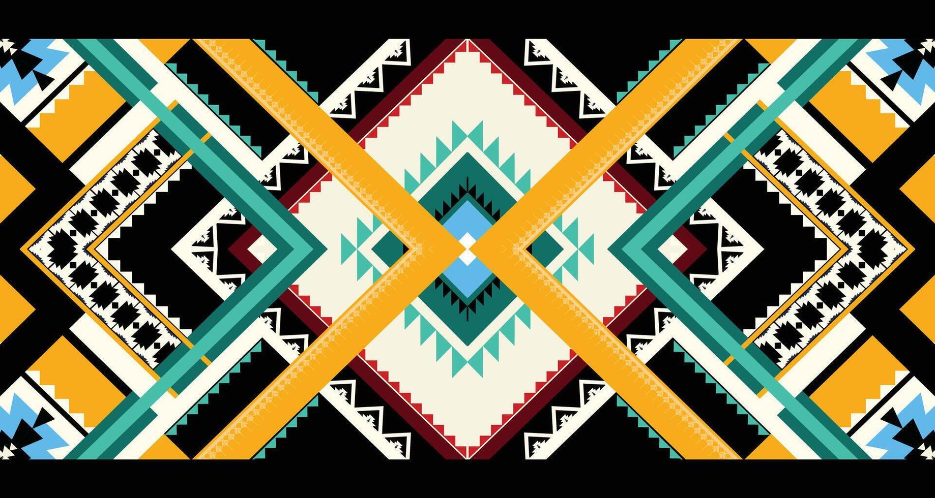 vector de patrón étnico geométrico. motivos africanos, americanos, mexicanos, aztecas occidentales a rayas y patrones bohemios. diseñado para fondo, papel tapiz, impresión, alfombra, envoltura, azulejo, ilustración batik.vector.