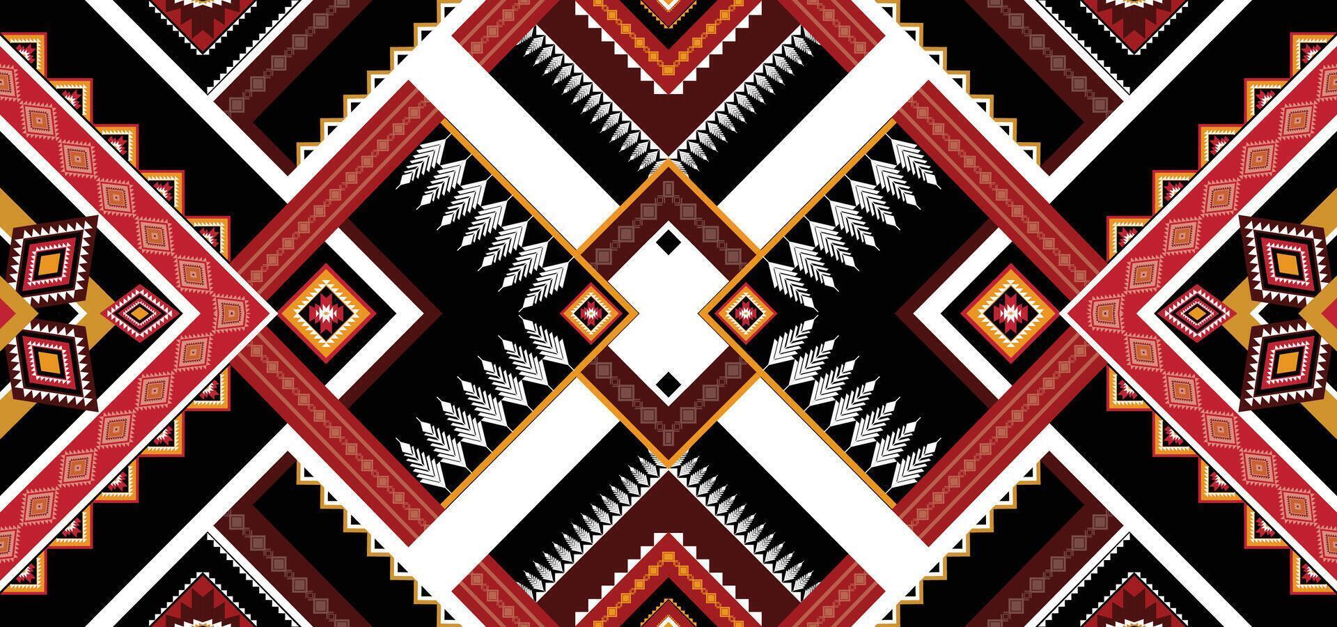 Geometric Ethnic pattern vector. African, American, Mexican, Western Aztec motif striped and bohemian pattern. designed for background,wallpaper,print, carpet,wrapping,tile,batik.vector illustratoin. vector