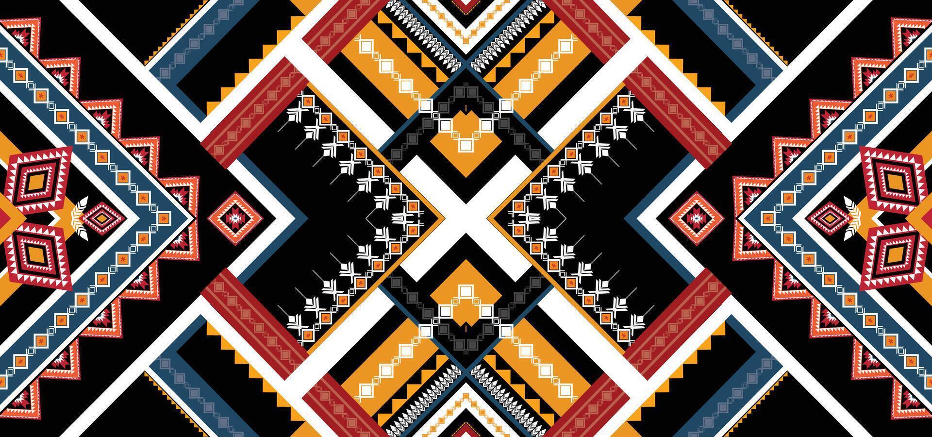 Geometric Ethnic pattern vector. African, American, Mexican, Western Aztec motif striped and bohemian pattern. designed for background,wallpaper,print, carpet,wrapping,tile,batik.vector illustratoin. vector