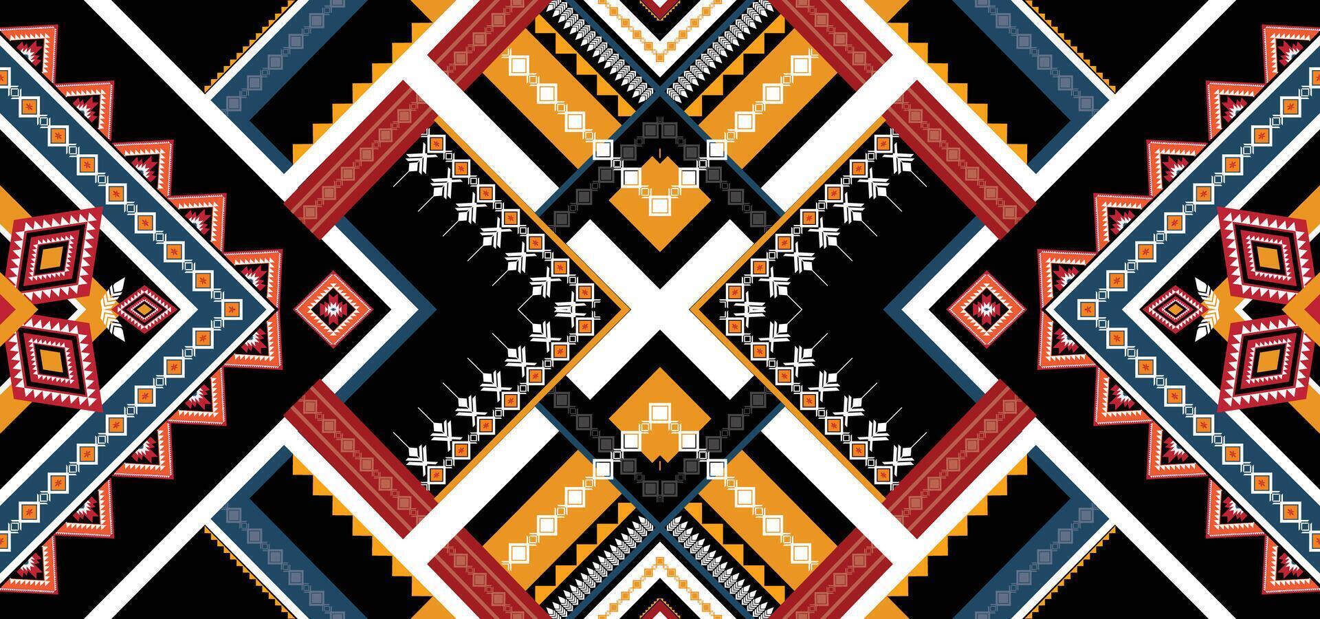 Geometric Ethnic pattern vector. African, American, Mexican, Western Aztec motif striped and bohemian pattern. designed for background,wallpaper,print, carpet,wrapping,tile,batik.vector illustratoin. vector