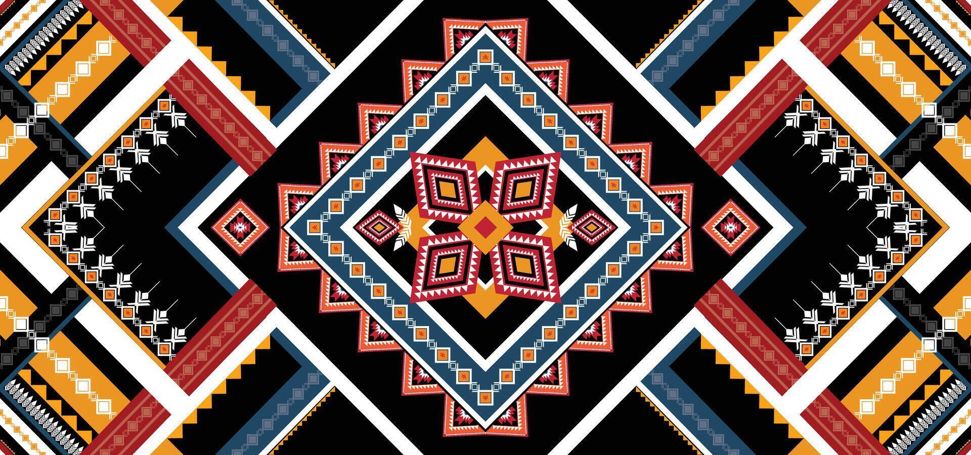 Geometric Ethnic pattern vector. African, American, Mexican, Western Aztec motif striped and bohemian pattern. designed for background,wallpaper,print, carpet,wrapping,tile,batik.vector illustratoin. vector