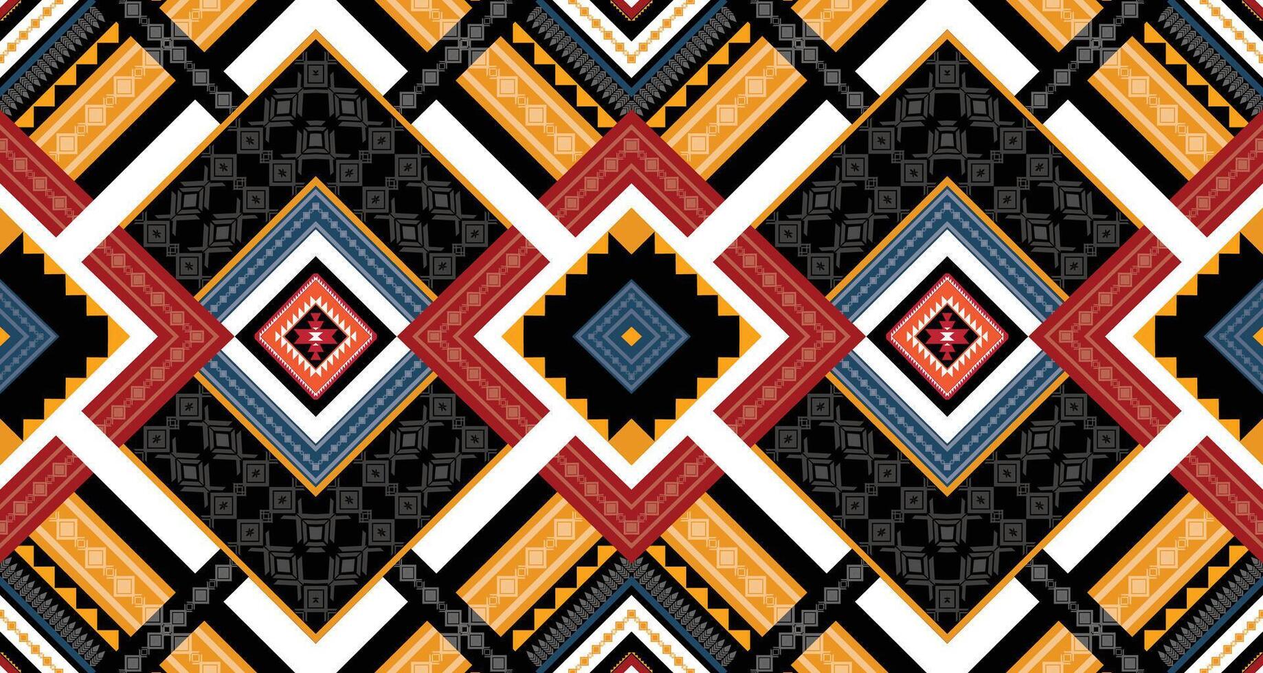 Geometric Ethnic pattern vector. African, American, Mexican, Western Aztec motif striped and bohemian pattern. designed for background,wallpaper,print, carpet,wrapping,tile,batik.vector illustratoin. vector