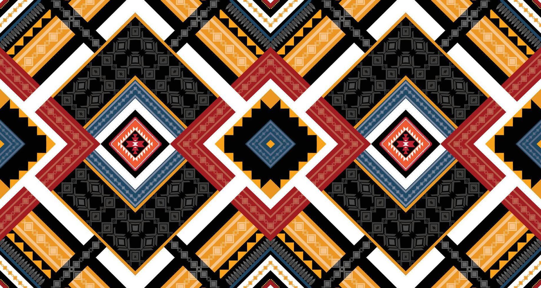 vector de patrón étnico geométrico. motivos africanos, americanos, mexicanos, aztecas occidentales a rayas y patrones bohemios. diseñado para fondo, papel tapiz, impresión, alfombra, envoltura, azulejo, ilustración batik.vector.