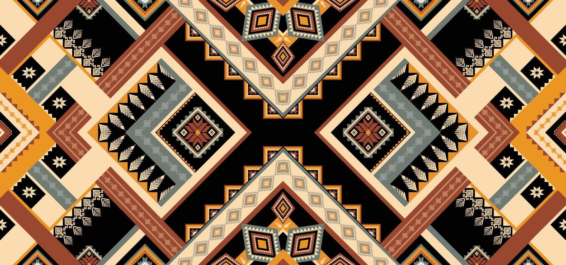 Geometric Ethnic pattern vector. African, American, Mexican, Western Aztec motif striped and bohemian pattern. designed for background,wallpaper,print, carpet,wrapping,tile,batik.vector illustratoin. vector