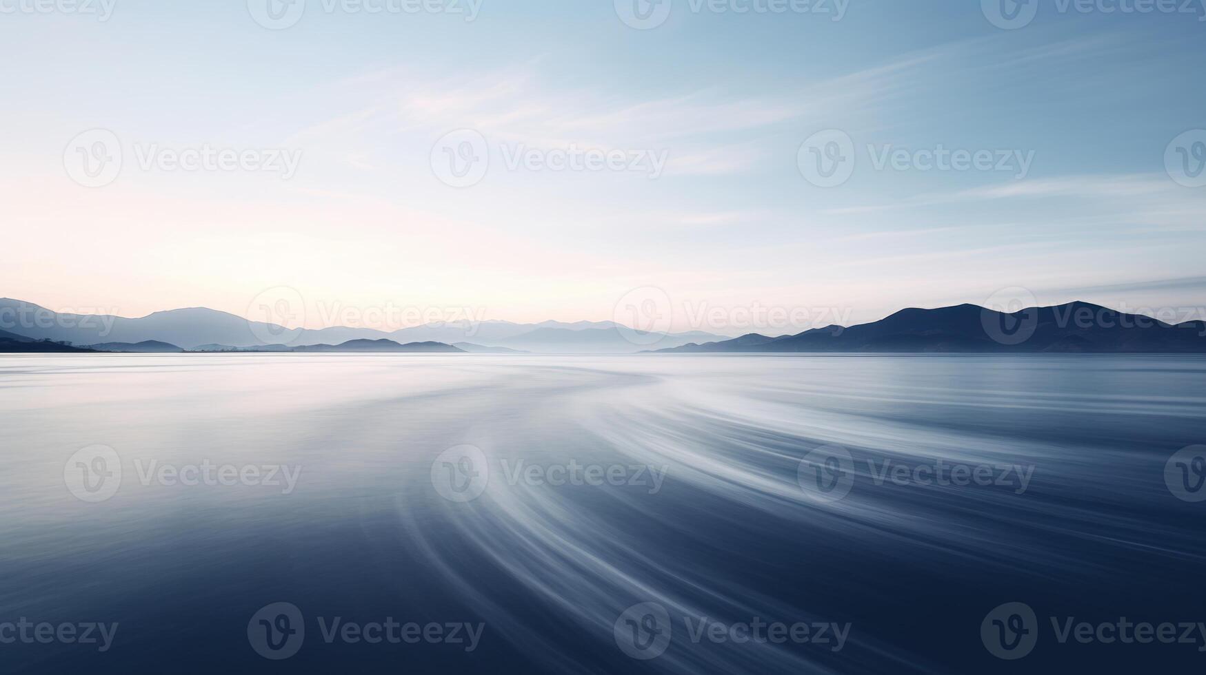 AI generated Wonderful peaceful sunset at the sea, seascape background, tender and natural colors. Neural network AI generated photo