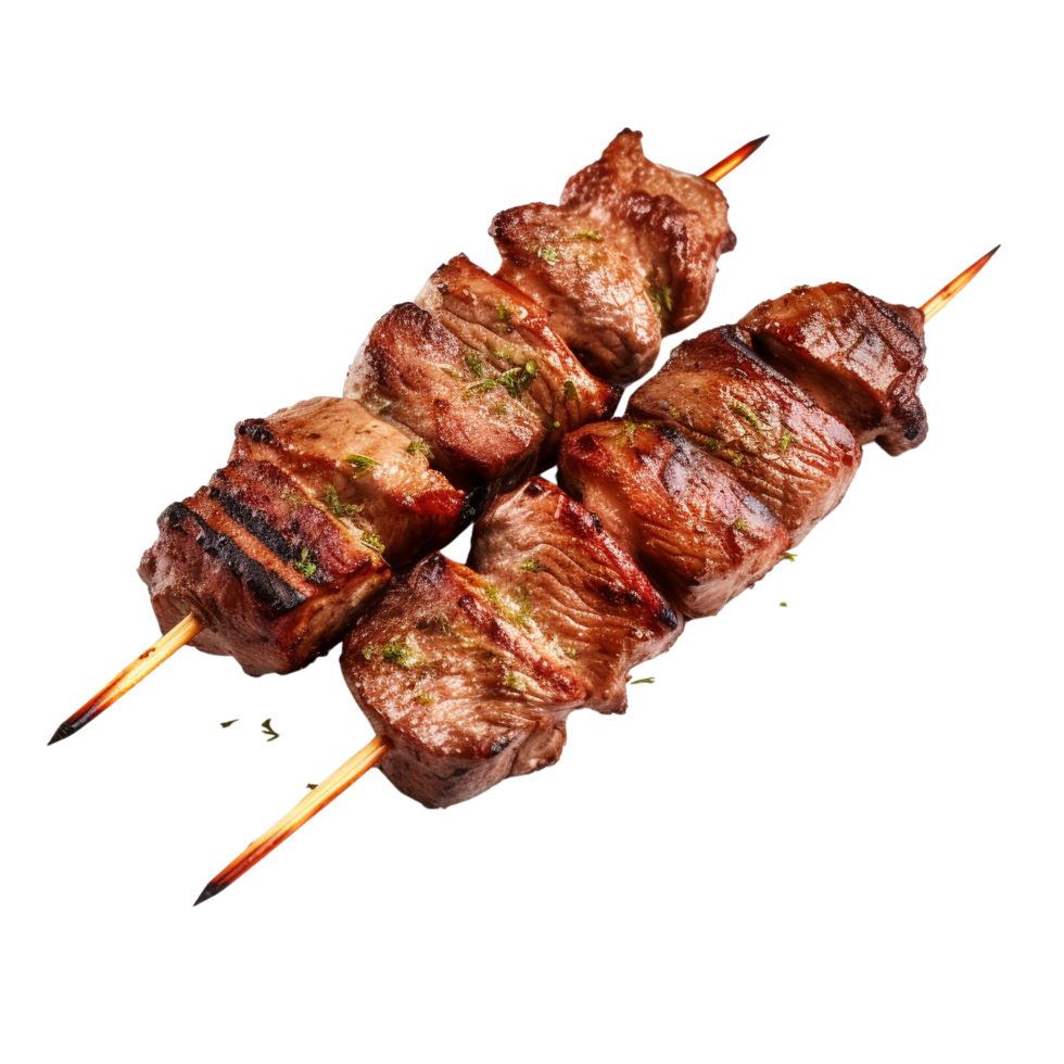 AI generated Grilled meat kebab clip art png