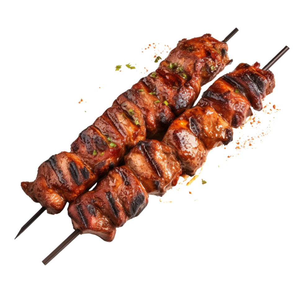 AI generated Grilled meat kebab clip art png