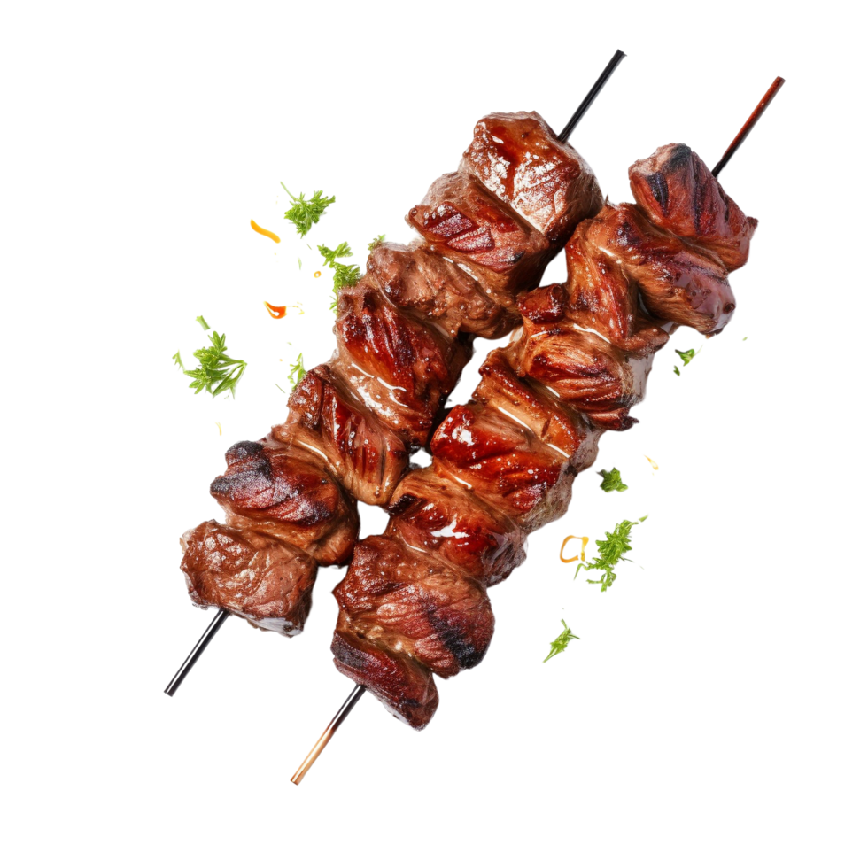 AI generated Grilled meat kebab clip art png