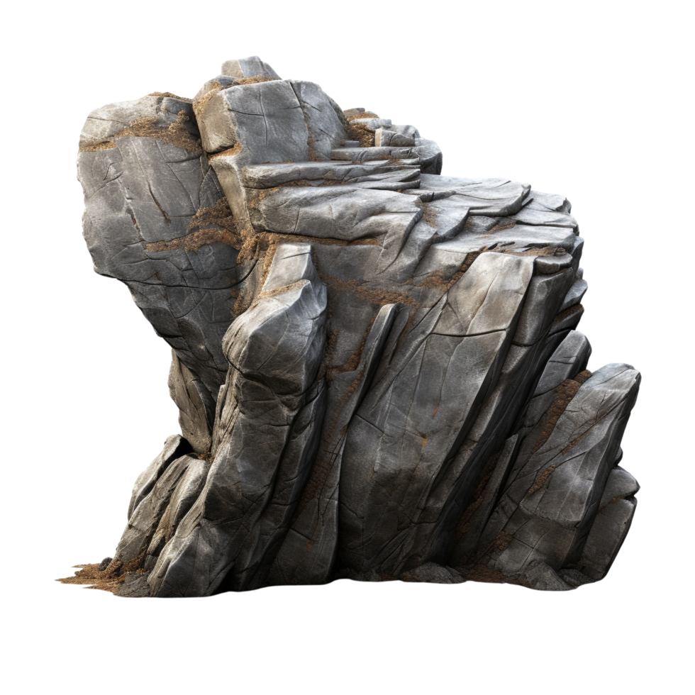 AI generated Grey rock cliff game asset stone clip art png