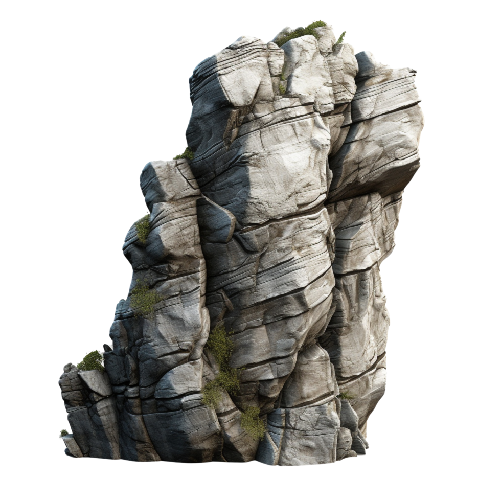 AI generated Grey rock cliff game asset stone clip art png