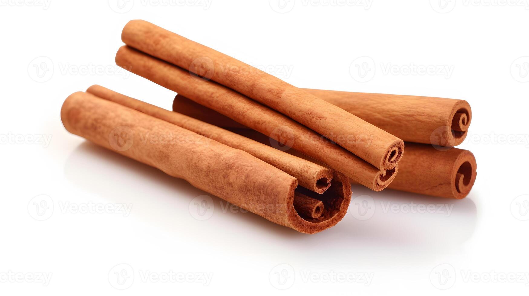 AI generated Cinnamon sticks isolated on white background. Neural network AI generated photo