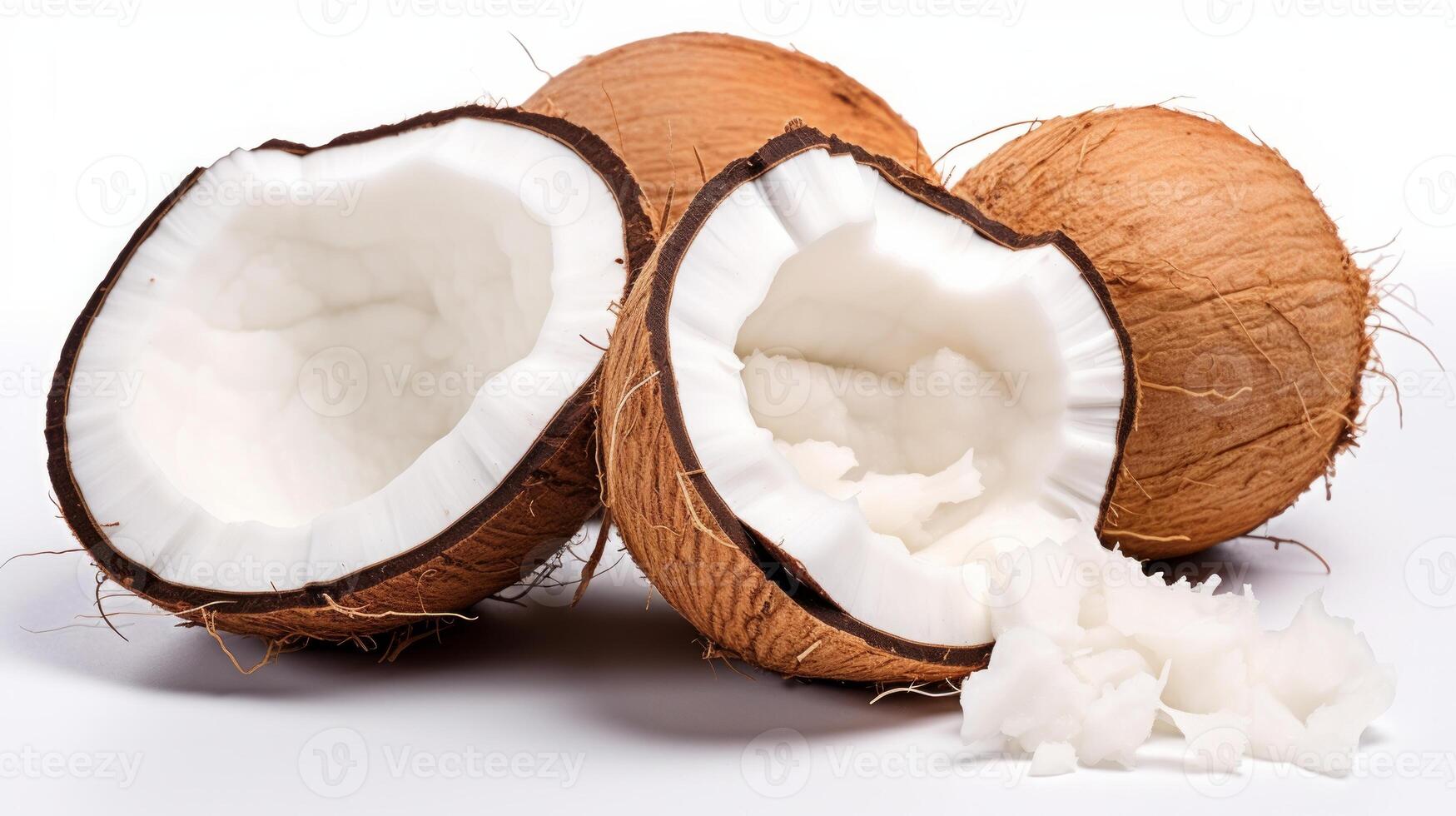 AI generated Coconut isolated on white background. Neural network AI generated photo