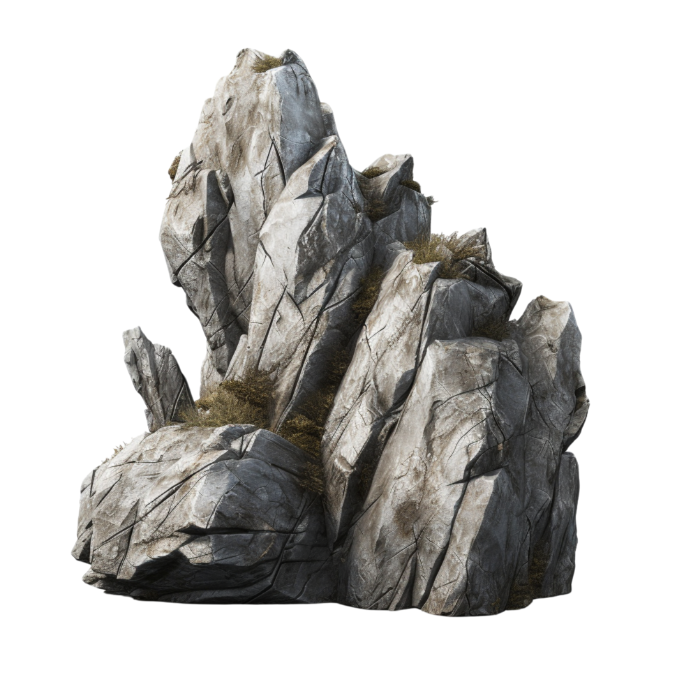 AI generated Grey rock cliff game asset stone clip art png