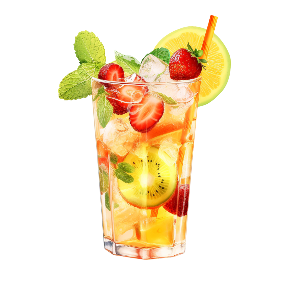 AI generated Fruit cocktail clip art png