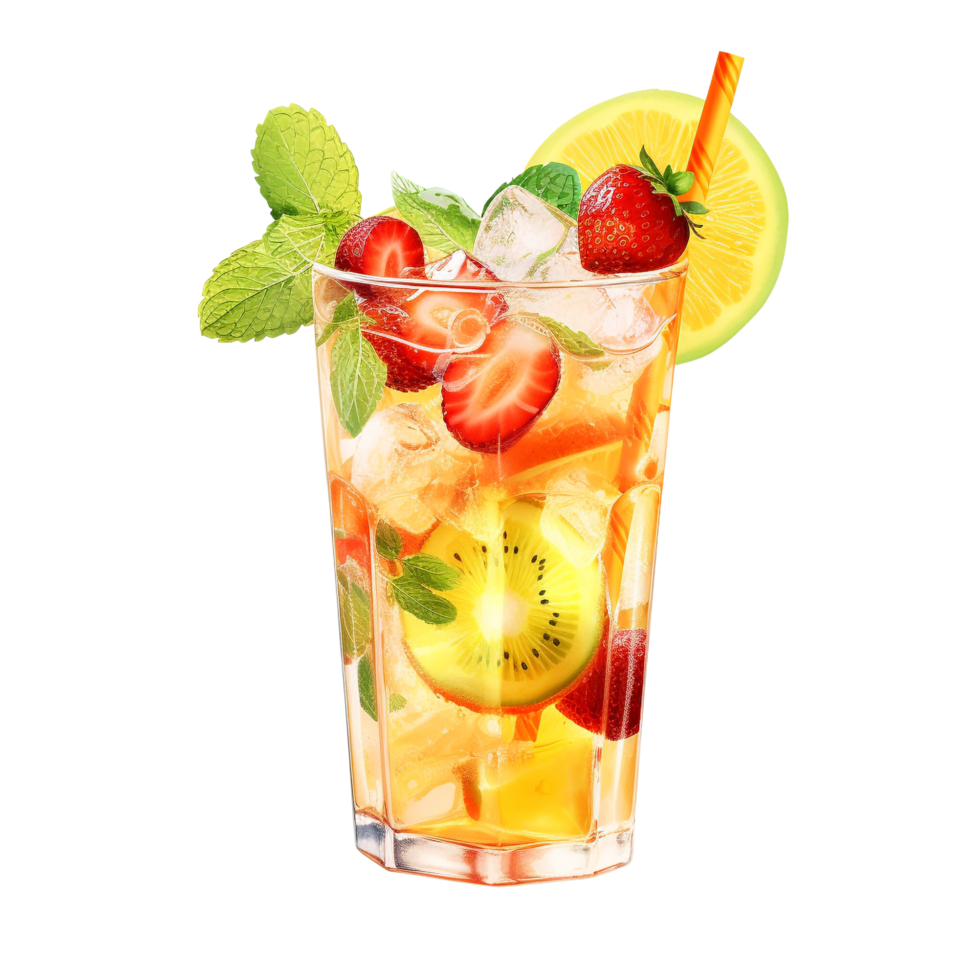 ai genererad frukt cocktail klämma konst png