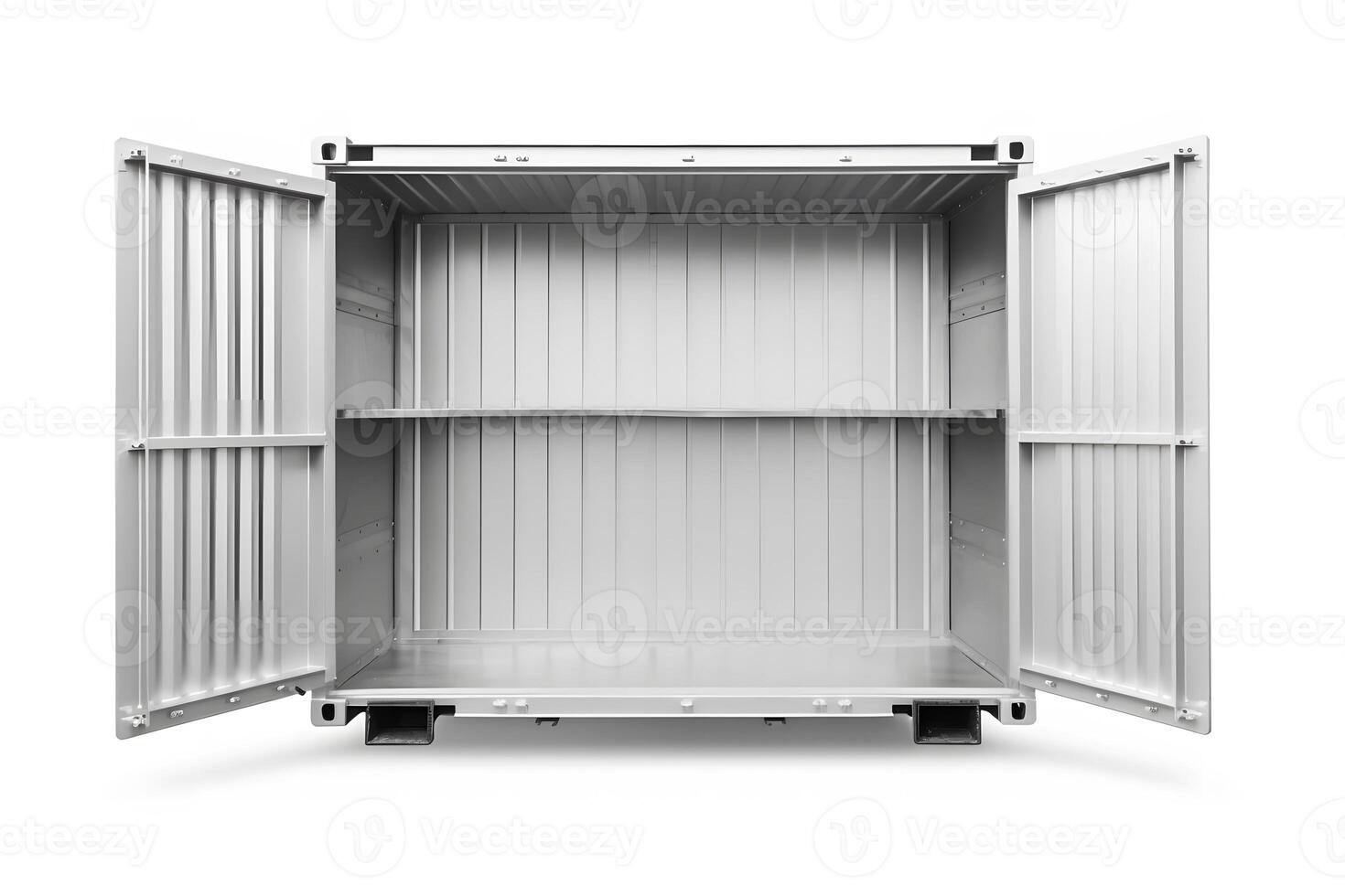 AI generated Container, open door, white background. Neural network AI generated photo