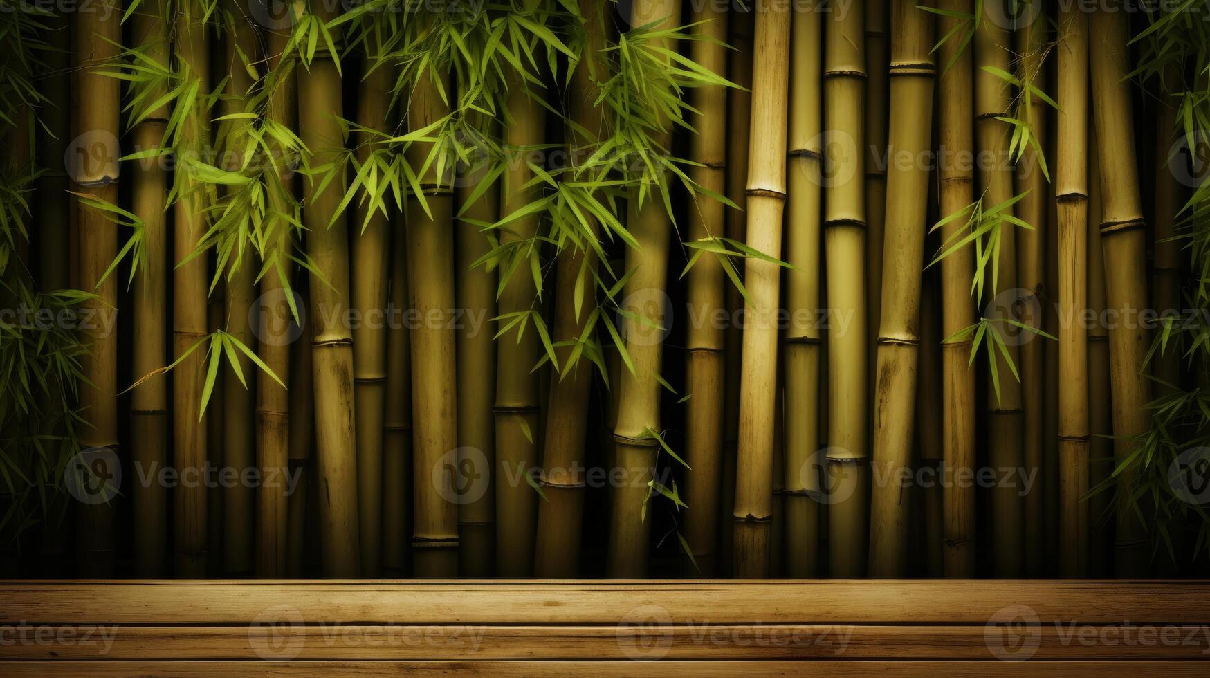 AI generated bamboo fence for garden decoration. Neural network AI generated photo