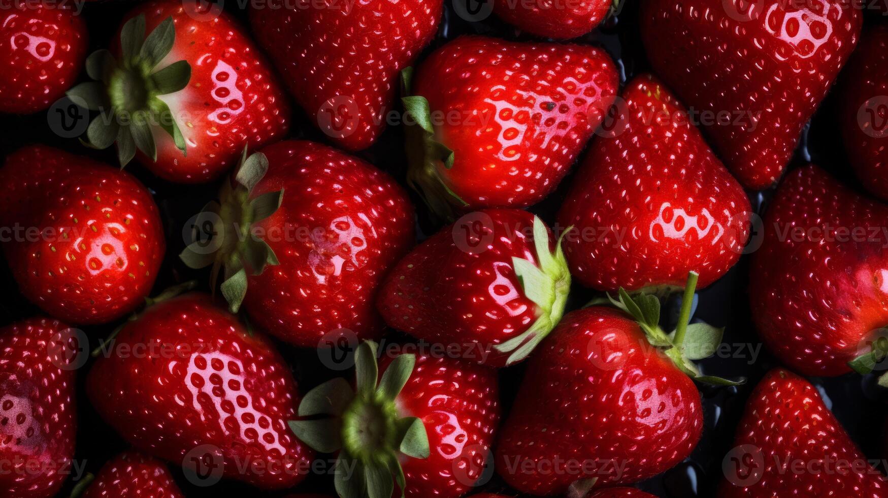 AI generated Fresh strawberry as background. Neural network AI generated photo