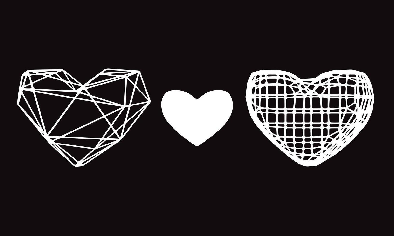 Heart Holo Mesh polygon style vector