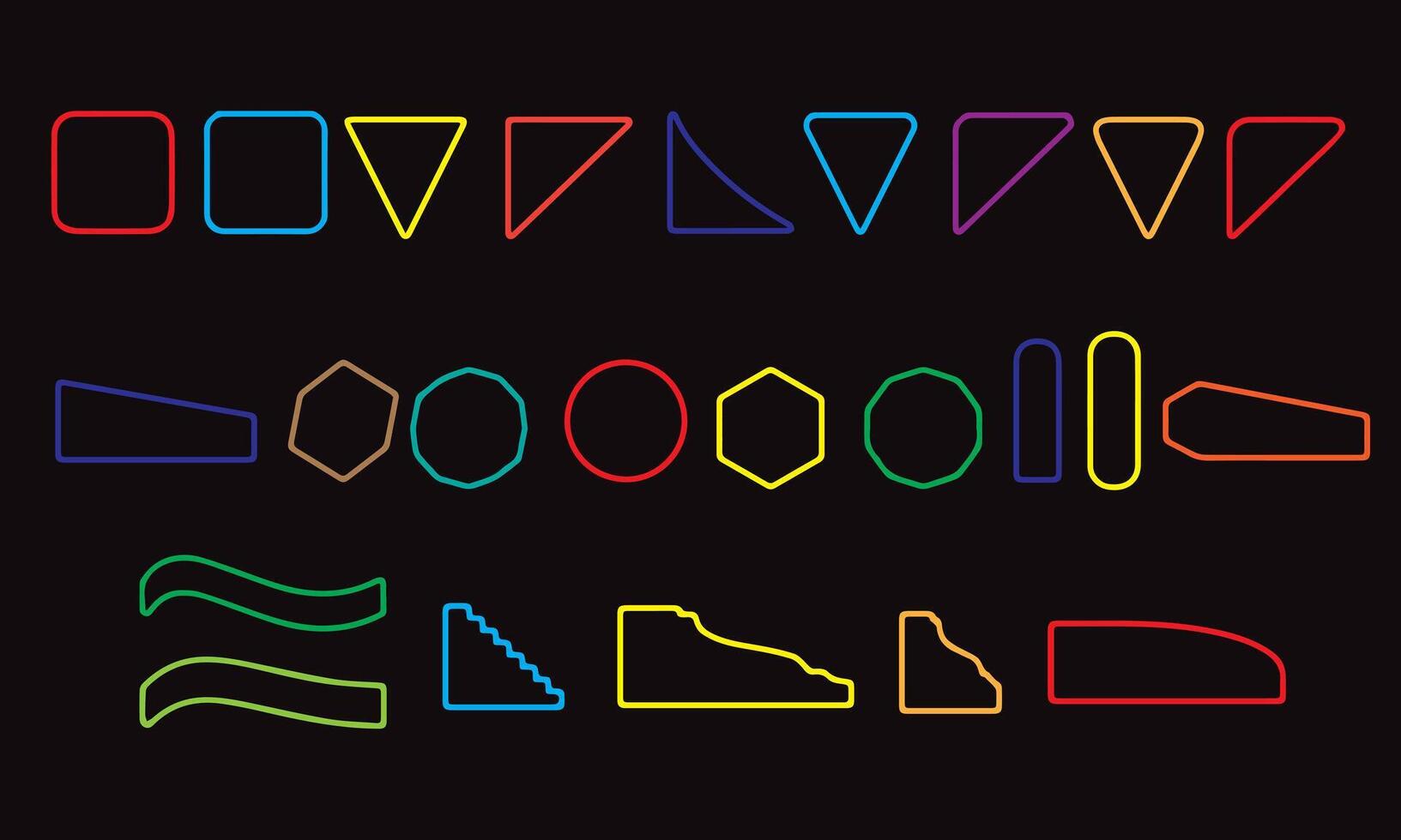 Basic Geometric shapes Outline vector