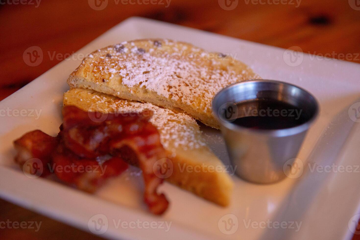 French Toast with Bacon and Syrup photo