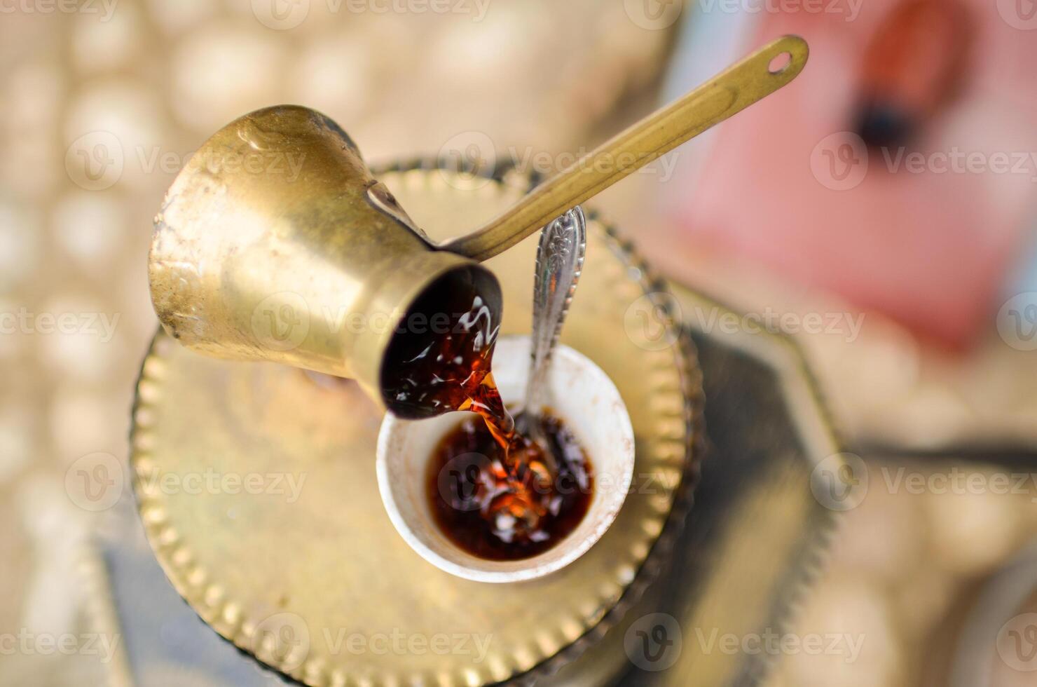 Traditional Turkish coffee. Coffee a symbol of culture. photo