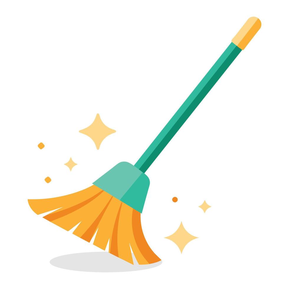 Plastic sweeper flat vector illustration on white background