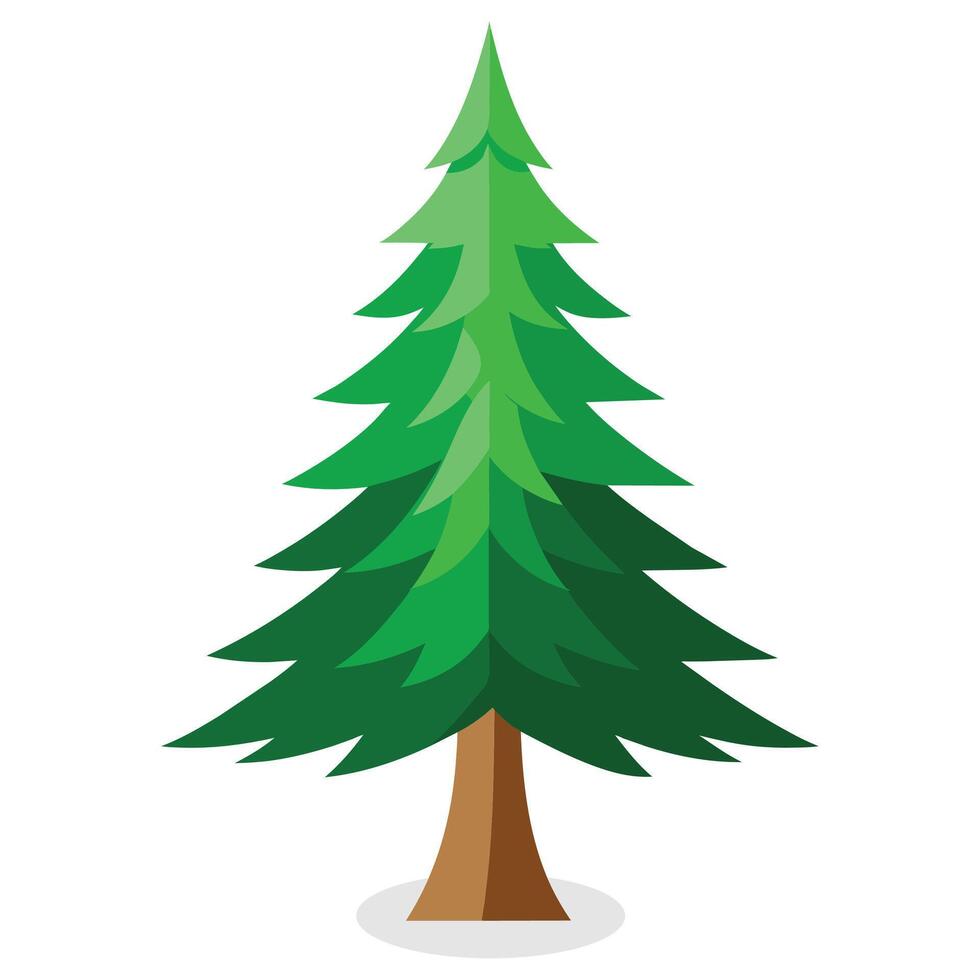 Fir tree Isolated flat vector illustration