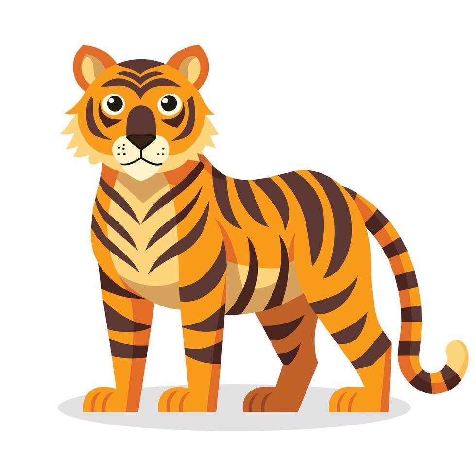 Tigre animal plano vector ilustración.