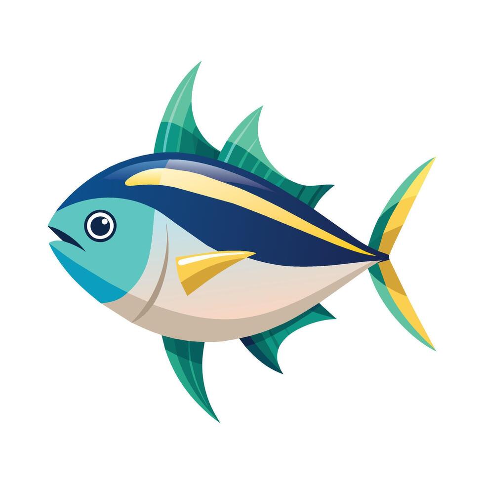 atún blanco toña pescado plano ilustración en blanco antecedentes vector