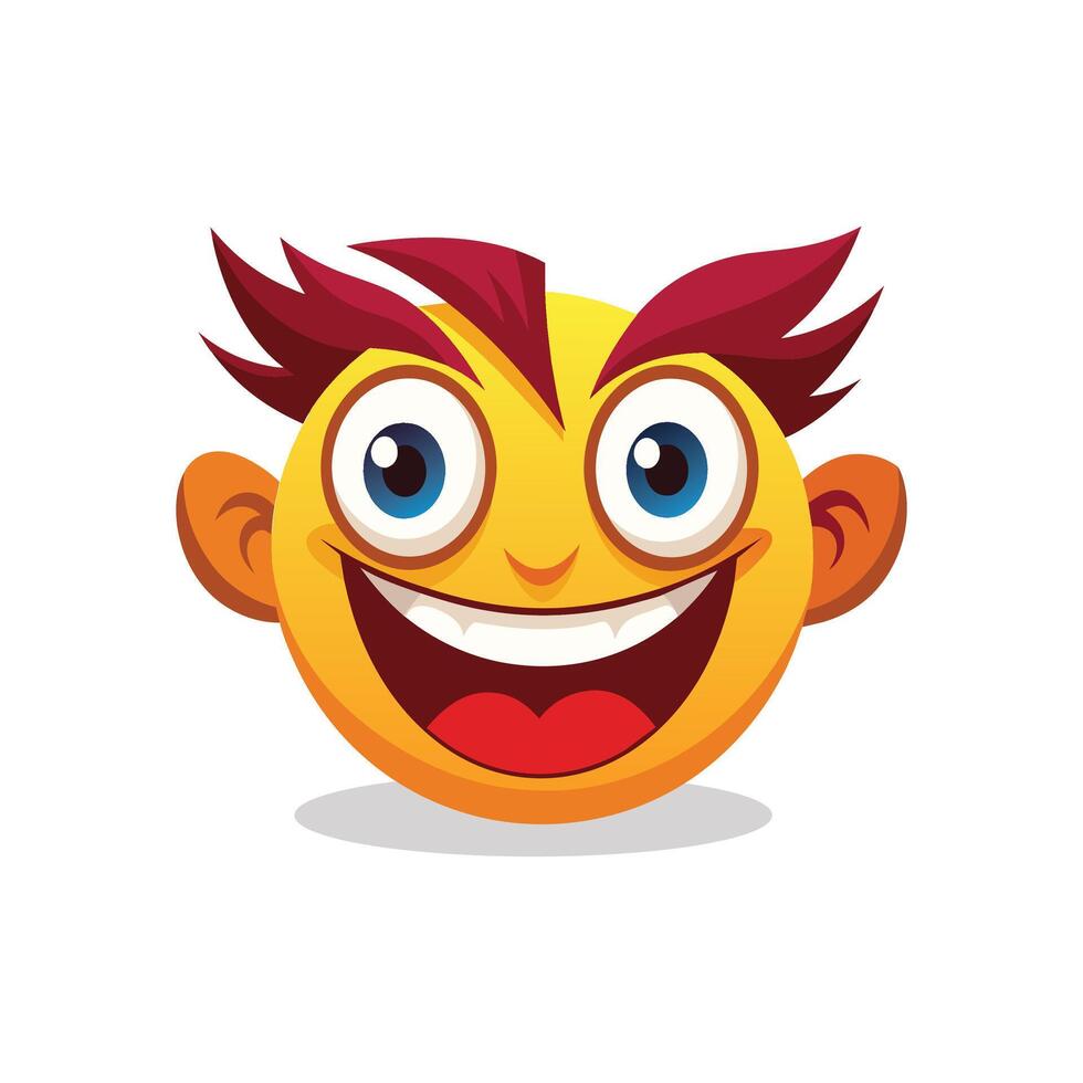 Grinning face with big eyes emoji flat vector illustration on white background