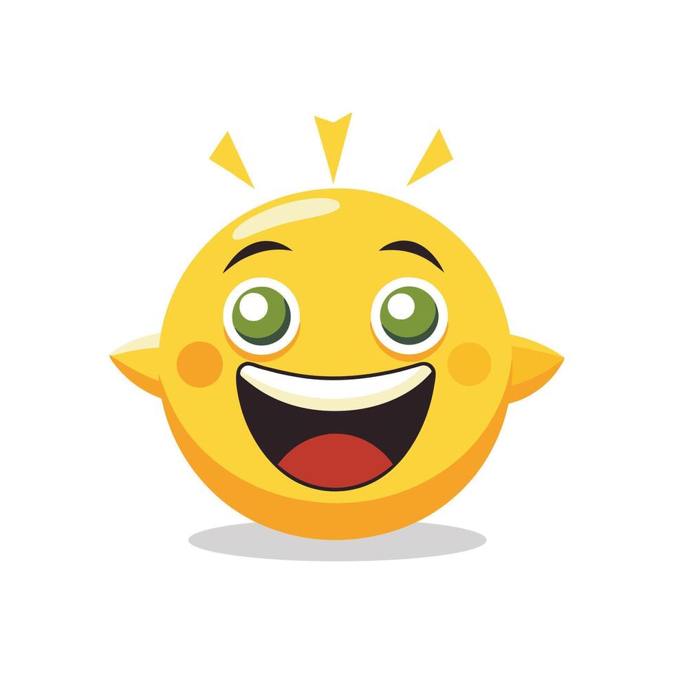 Beaming face with smiling eyes emoji flat vector illustration on white background