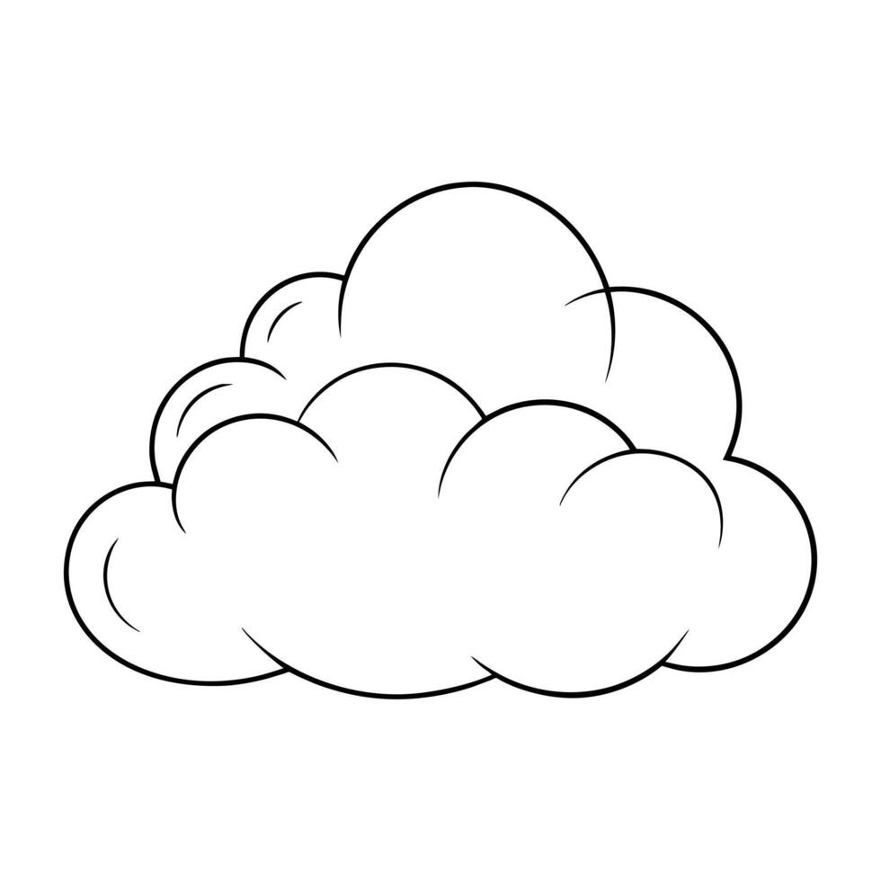 Cloud continuous line art vector illustration