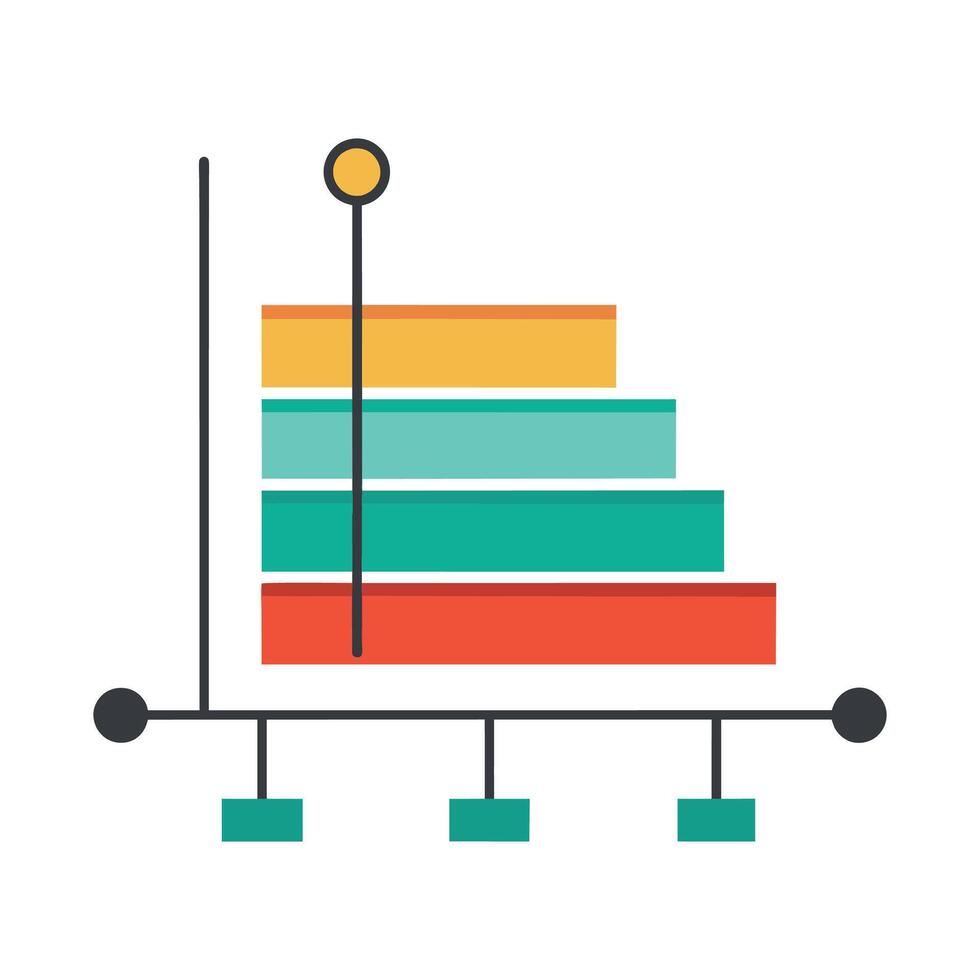 Graph chart flat vector illustration on white background