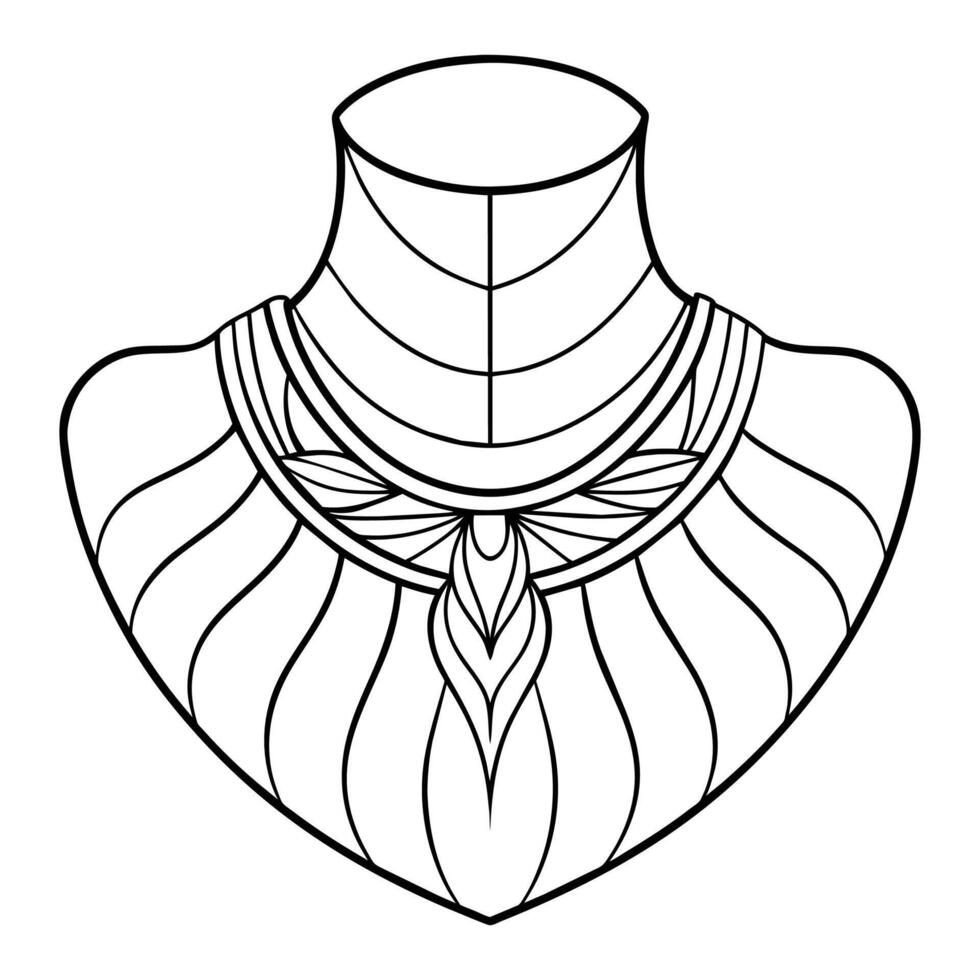 Eart Neck decoration continuous line art vector illustration
