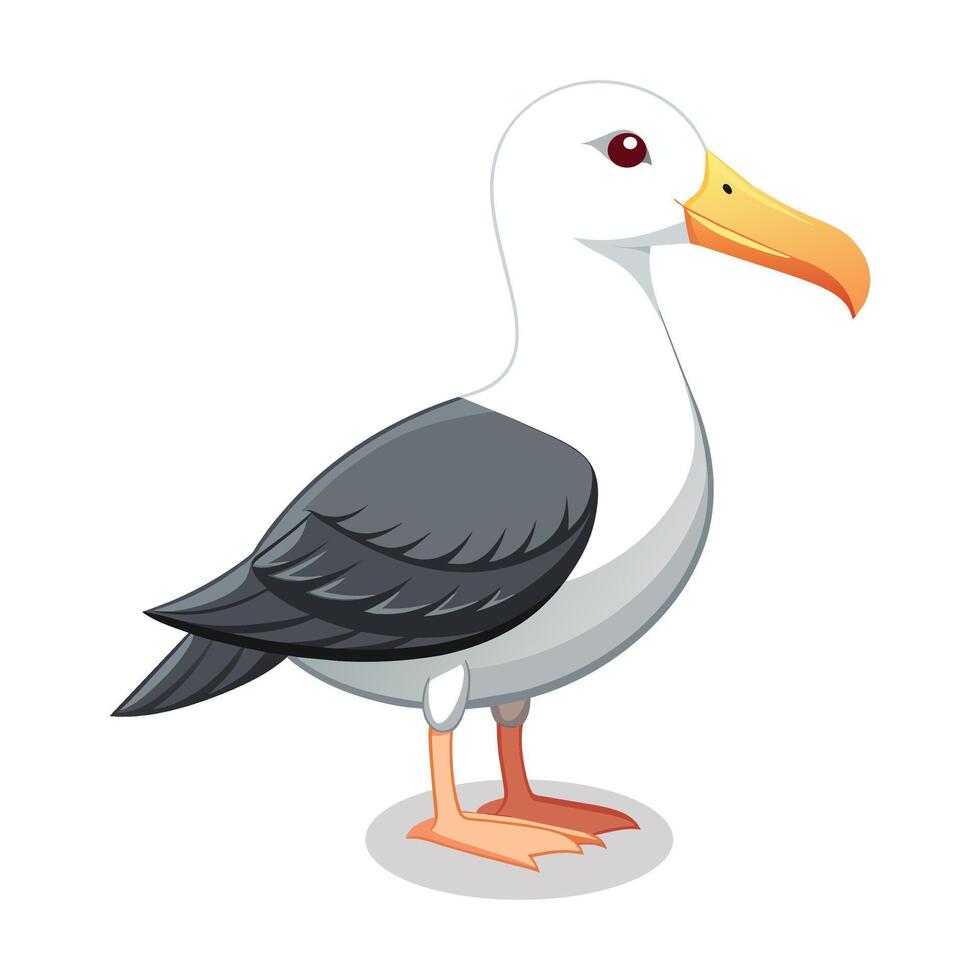 Albatross animal flat illustration on white background vector