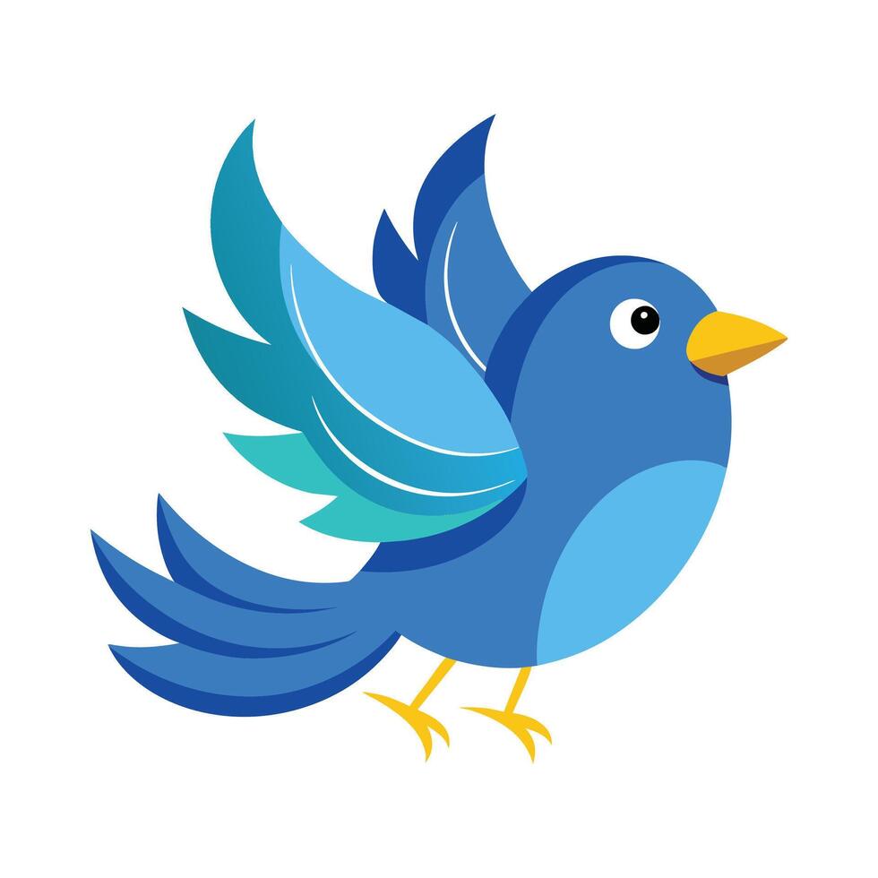BlueBirds flat Vector illustration on white background