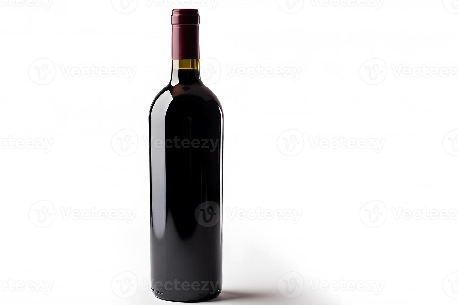 AI generated Bottle of red wine without a label. Neural network AI generated photo