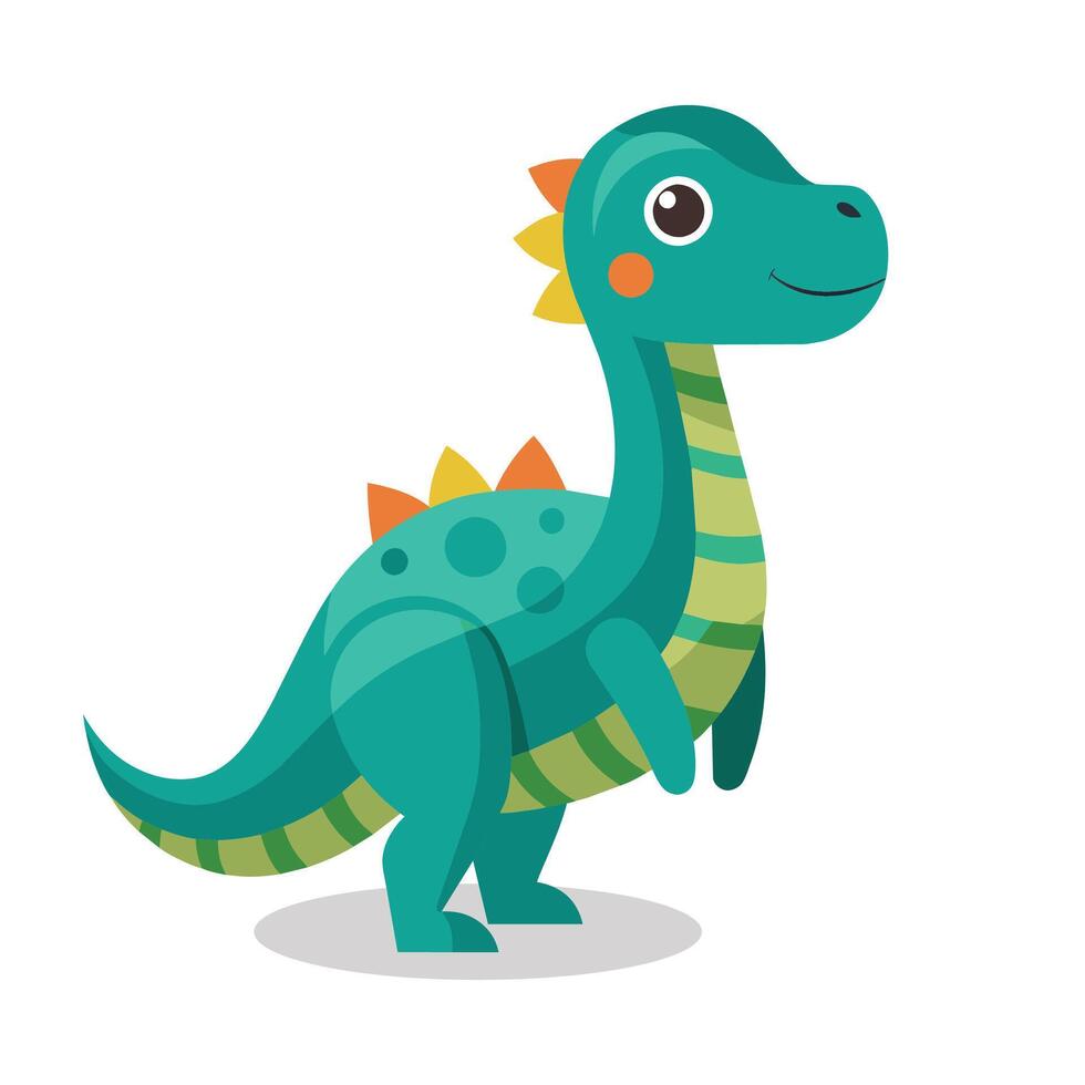 Baby Dinosaur flat Vector illustration on white background